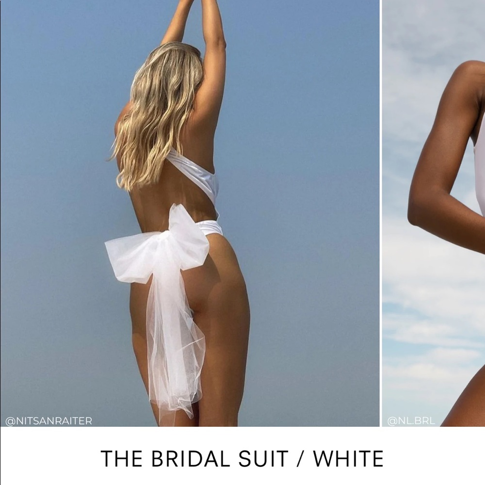 437 Bridal Suit White Bow one piece size Small